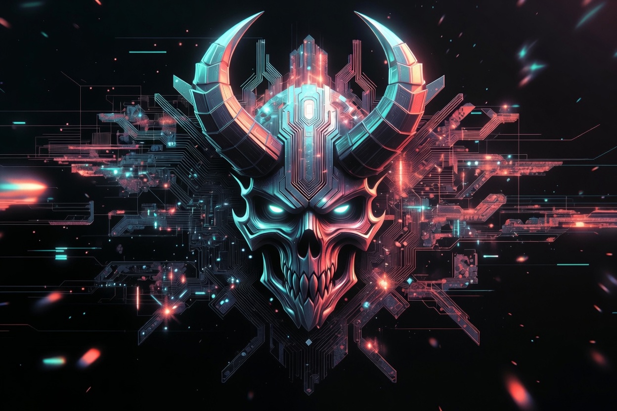 Clucifer cybernetic demon logo